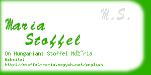 maria stoffel business card